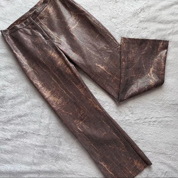 VTG Forever 21 Y2K Snake Python Metallic Kick Flare Bootcut Pants Vintage - Picture 1 of 16